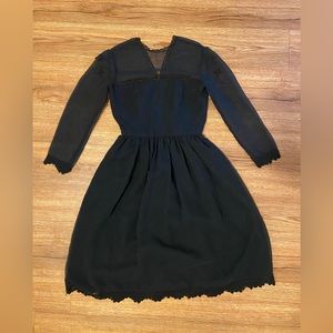 Vintage black lace dress small